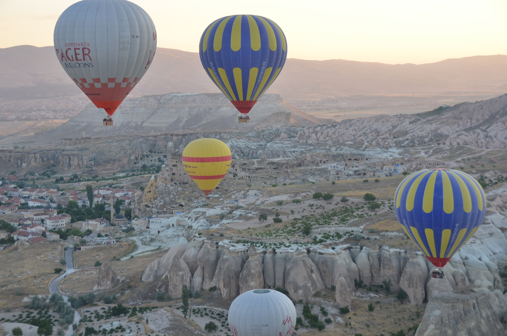 気球、高いところから